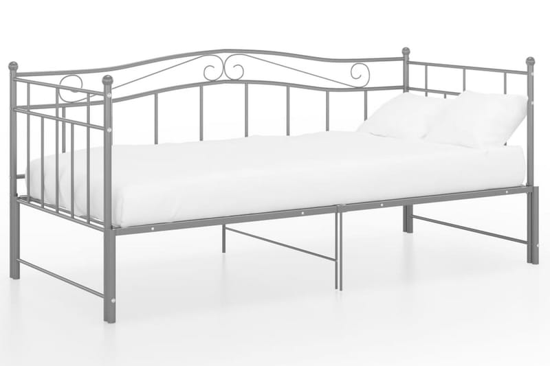 sengestel til udtræksseng 90x200 cm metal grå - Grå - Møbler - Senge - Sengeramme & sengestel