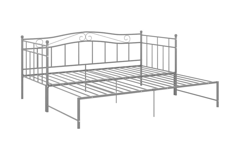 sengestel til udtræksseng 90x200 cm metal grå - Grå - Møbler - Senge - Sengeramme & sengestel