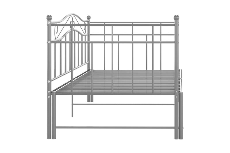 sengestel til udtræksseng 90x200 cm metal grå - Grå - Møbler - Senge - Sengeramme & sengestel