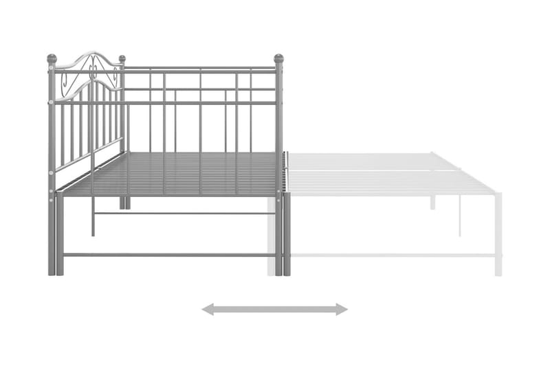 sengestel til udtræksseng 90x200 cm metal grå - Grå - Møbler - Senge - Sengeramme & sengestel