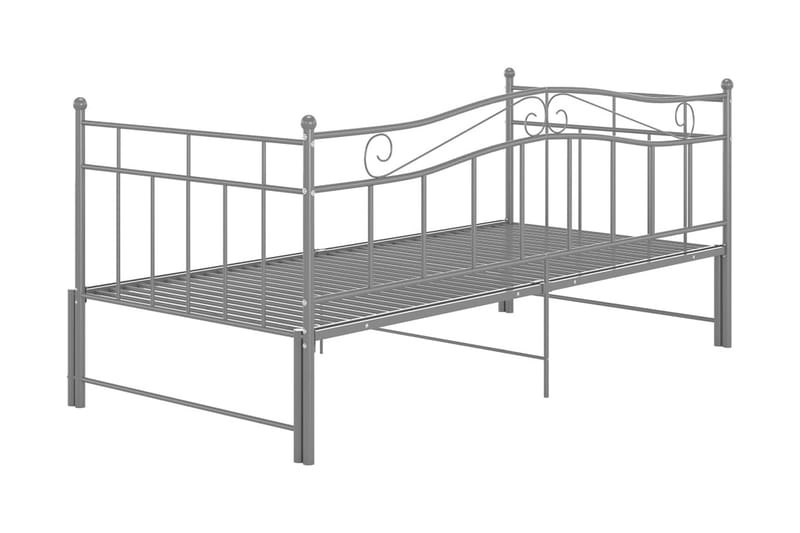 sengestel til udtræksseng 90x200 cm metal grå - Grå - Møbler - Senge - Sengeramme & sengestel