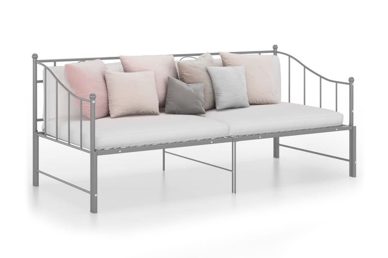 sengestel til udtræksseng 90x200 cm metal grå - Grå - Møbler - Senge - Sengeramme & sengestel