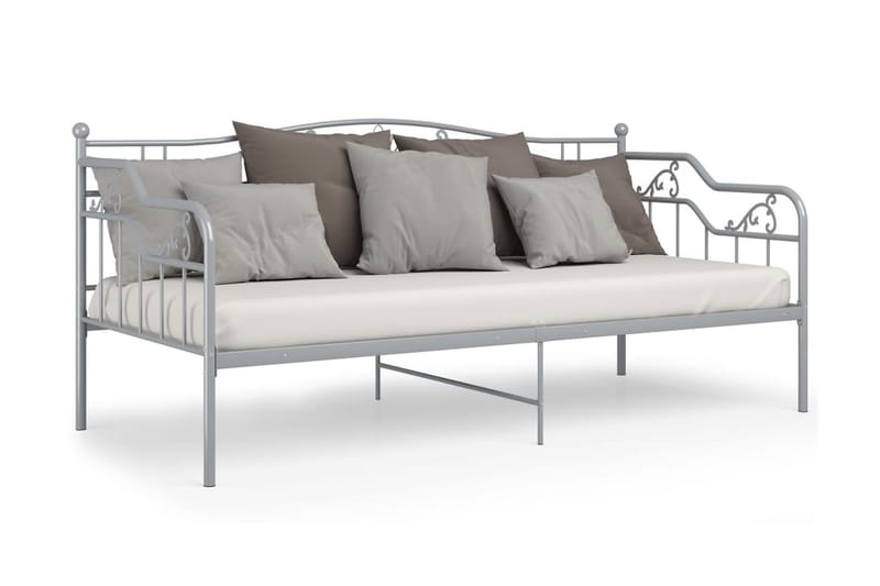 sengestel til udtræksseng 90x200 cm metal grå - Grå - Møbler - Senge - Sengeramme & sengestel
