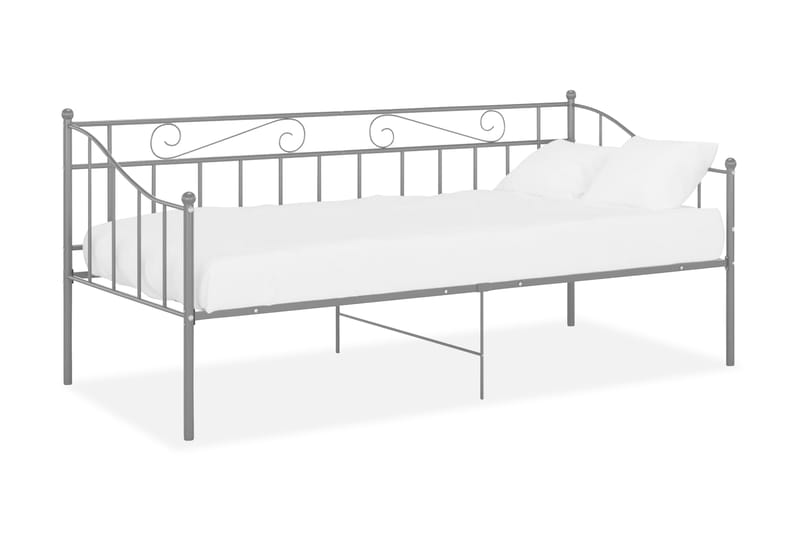 sengestel til udtræksseng 90x200 cm metal grå - Grå - Møbler - Senge - Sengeramme & sengestel