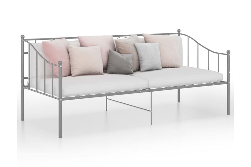 sengestel til udtræksseng 90x200 cm metal grå - Grå - Møbler - Senge - Sengeramme & sengestel