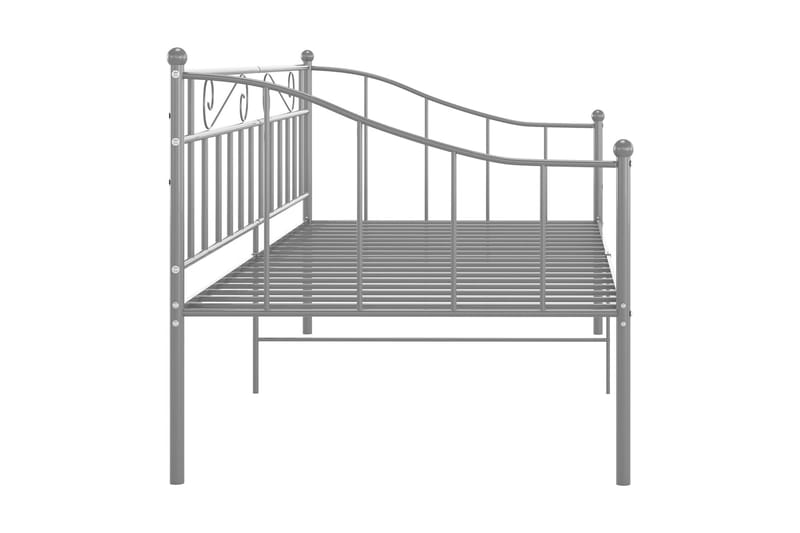sengestel til udtræksseng 90x200 cm metal grå - Grå - Møbler - Senge - Sengeramme & sengestel