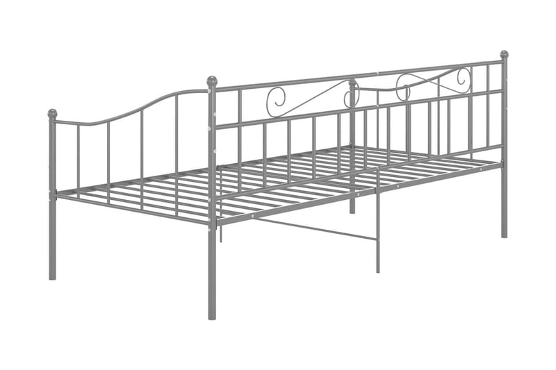sengestel til udtræksseng 90x200 cm metal grå - Grå - Møbler - Senge - Sengeramme & sengestel