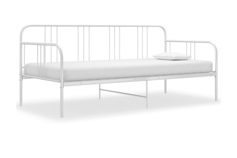 Sengestel til udtræksseng 90x200 cm metal hvid - Hvid - Møbler - Senge - Sengeramme & sengestel