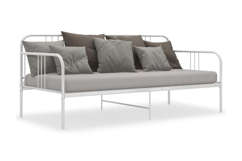 Sengestel til udtræksseng 90x200 cm metal hvid - Hvid - Møbler - Senge - Sengeramme & sengestel