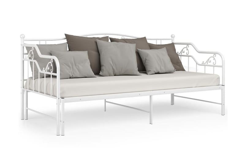 sengestel til udtræksseng 90x200 cm metal hvid - Hvid - Møbler - Senge - Sengeramme & sengestel