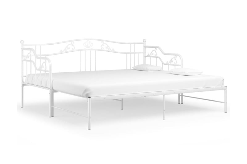 sengestel til udtræksseng 90x200 cm metal hvid - Hvid - Sengeramme & sengestel