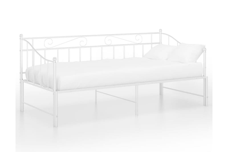 sengestel til udtræksseng 90x200 cm metal hvid - Hvid - Møbler - Senge - Sengeramme & sengestel