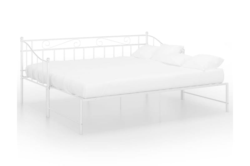 sengestel til udtræksseng 90x200 cm metal hvid - Hvid - Møbler - Senge - Sengeramme & sengestel