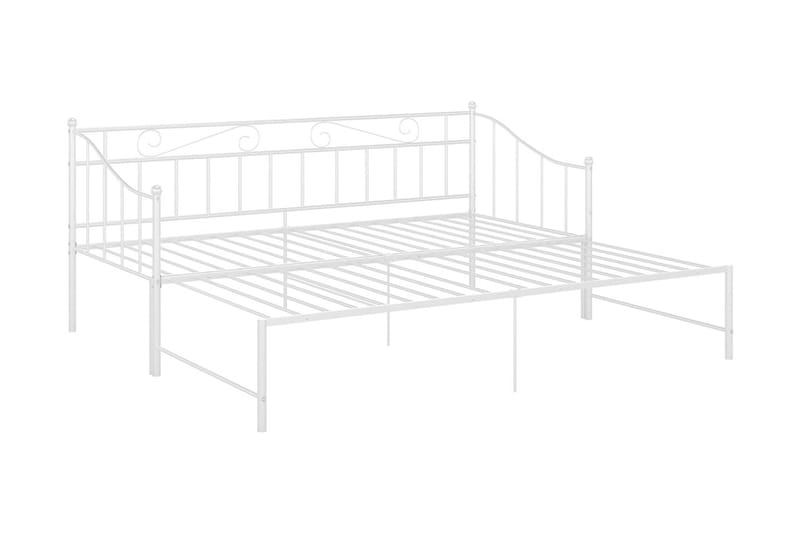 sengestel til udtræksseng 90x200 cm metal hvid - Hvid - Sengeramme & sengestel