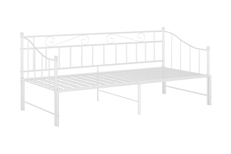sengestel til udtræksseng 90x200 cm metal hvid - Hvid - Møbler - Senge - Sengeramme & sengestel