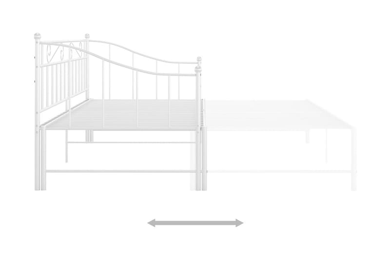 sengestel til udtræksseng 90x200 cm metal hvid - Hvid - Sengeramme & sengestel