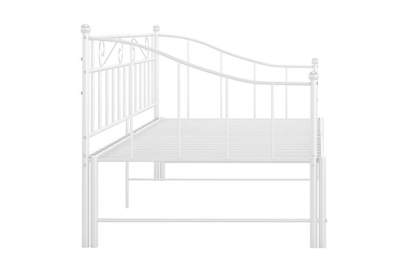 sengestel til udtræksseng 90x200 cm metal hvid - Hvid - Møbler - Senge - Sengeramme & sengestel