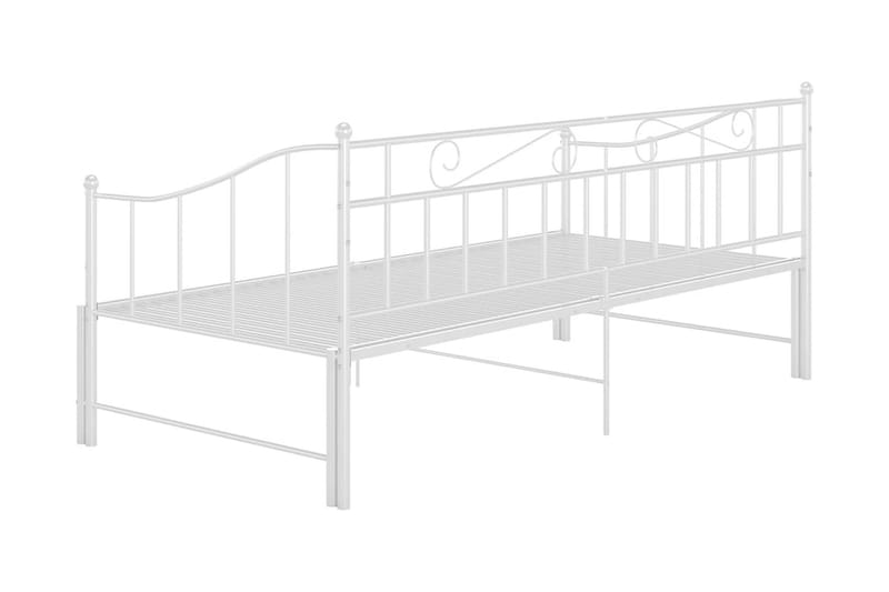 sengestel til udtræksseng 90x200 cm metal hvid - Hvid - Sengeramme & sengestel