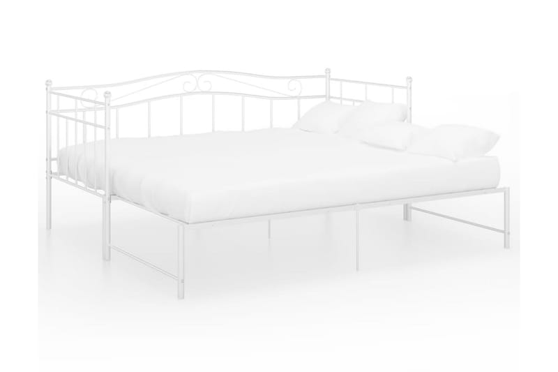 sengestel til udtræksseng 90x200 cm metal hvid - Hvid - Møbler - Senge - Sengeramme & sengestel