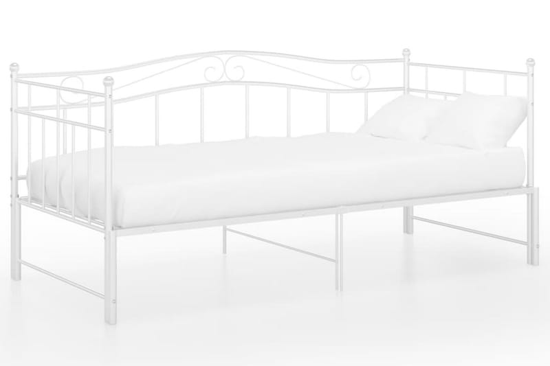 sengestel til udtræksseng 90x200 cm metal hvid - Hvid - Møbler - Senge - Sengeramme & sengestel