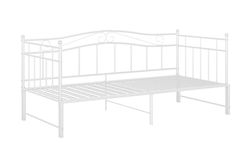 sengestel til udtræksseng 90x200 cm metal hvid - Hvid - Møbler - Senge - Sengeramme & sengestel