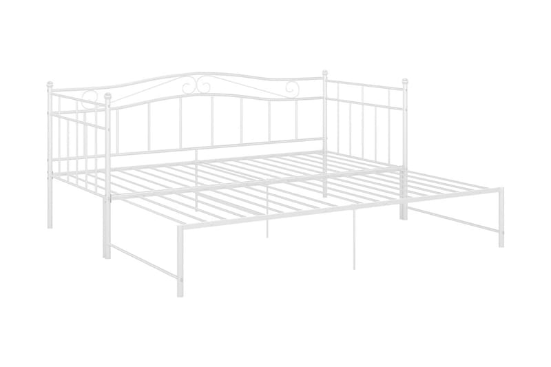 sengestel til udtræksseng 90x200 cm metal hvid - Hvid - Sengeramme & sengestel