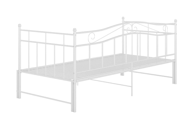 sengestel til udtræksseng 90x200 cm metal hvid - Hvid - Sengeramme & sengestel