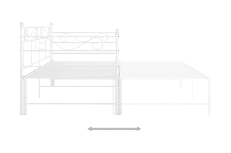 sengestel til udtræksseng 90x200 cm metal hvid - Hvid - Sengeramme & sengestel