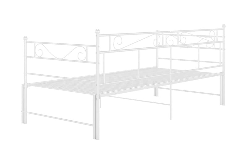 sengestel til udtræksseng 90x200 cm metal hvid - Hvid - Sengeramme & sengestel