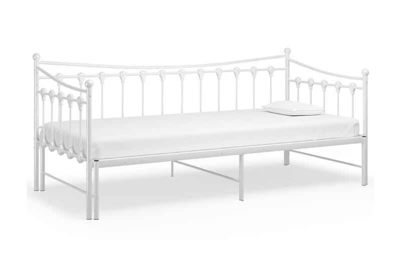 sengestel til udtræksseng 90x200 cm metal hvid - Hvid - Møbler - Senge - Sengeramme & sengestel