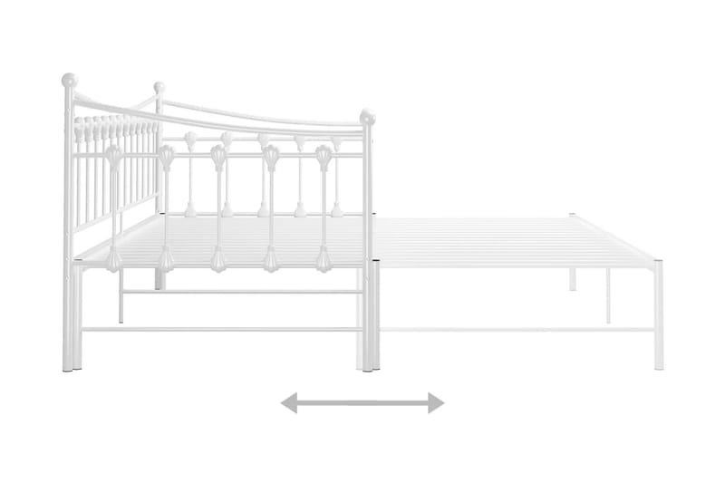 sengestel til udtræksseng 90x200 cm metal hvid - Hvid - Sengeramme & sengestel