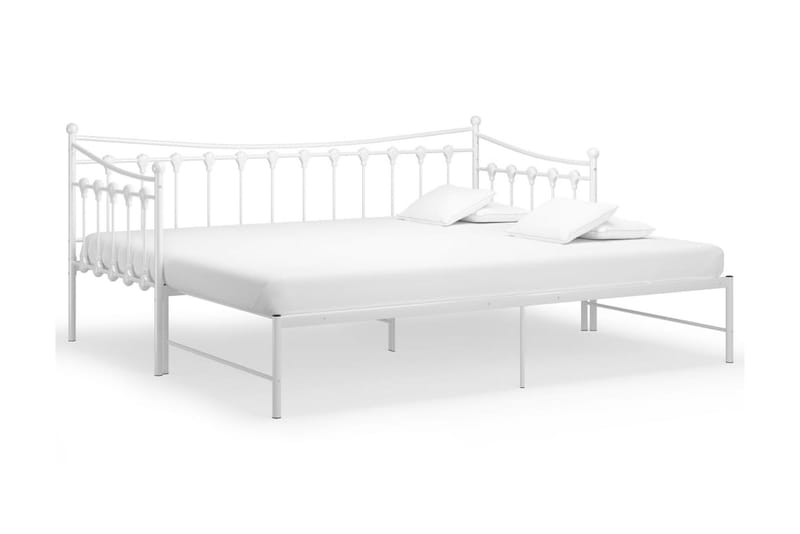 sengestel til udtræksseng 90x200 cm metal hvid - Hvid - Møbler - Senge - Sengeramme & sengestel