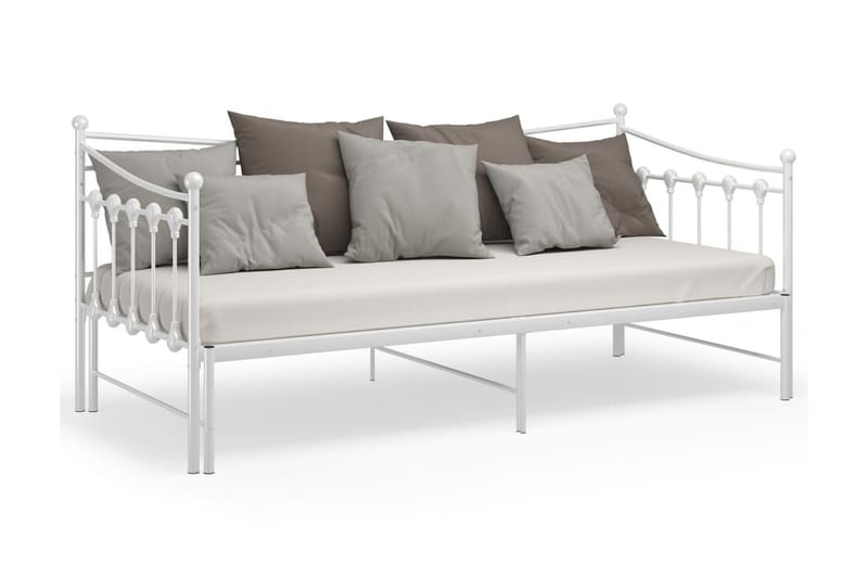 sengestel til udtræksseng 90x200 cm metal hvid - Hvid - Møbler - Senge - Sengeramme & sengestel