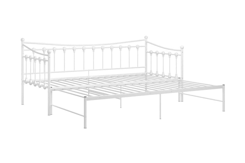 sengestel til udtræksseng 90x200 cm metal hvid - Hvid - Møbler - Senge - Sengeramme & sengestel