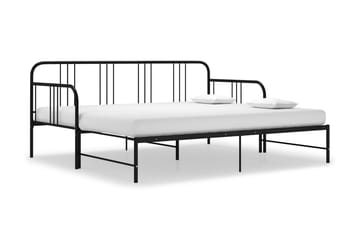 Sengestel til udtræksseng 90x200 cm metal sort - Sort - Møbler - Senge - Sengeramme & sengestel