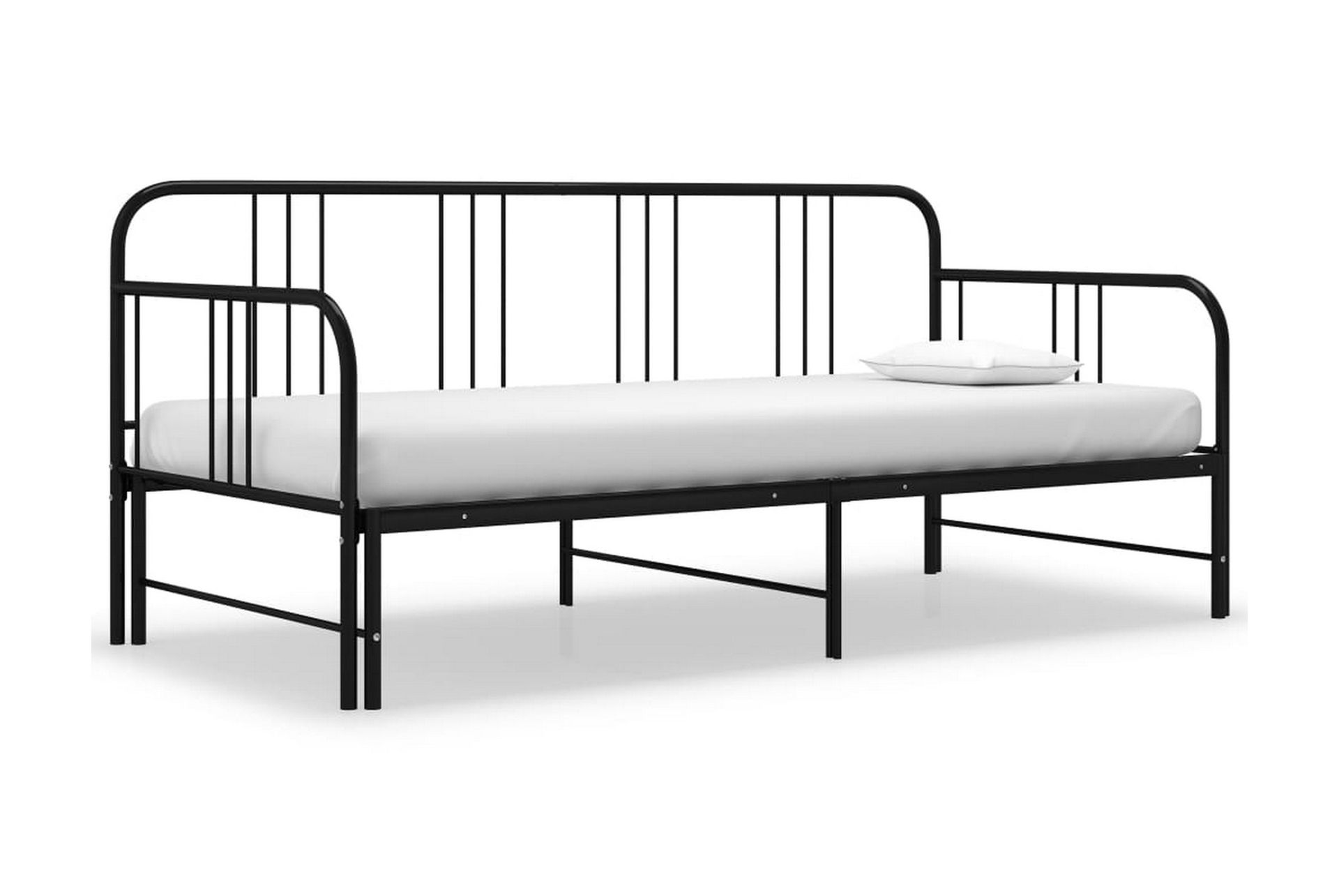 Sengestel til udtræksseng 90x200 cm metal sort - Sort - Møbler - Senge - Sengeramme & sengestel