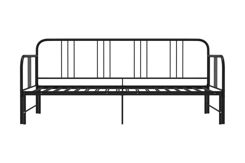 Sengestel til udtræksseng 90x200 cm metal sort - Sort - Møbler - Senge - Sengeramme & sengestel