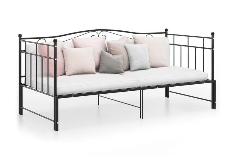 sengestel til udtræksseng 90x200 cm metal sort - Sort - Sengeramme & sengestel