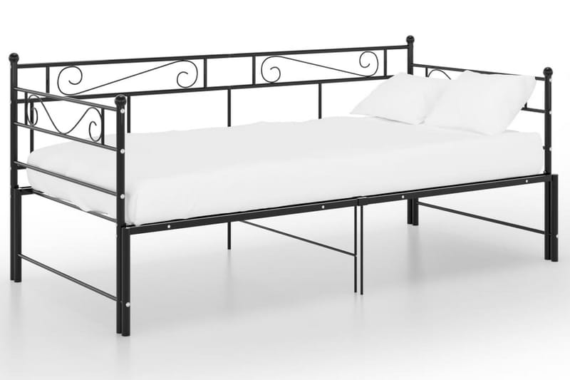 sengestel til udtræksseng 90x200 cm metal sort - Sort - Møbler - Senge - Sengeramme & sengestel