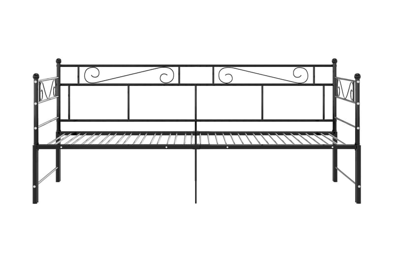 sengestel til udtræksseng 90x200 cm metal sort - Sort - Sengeramme & sengestel