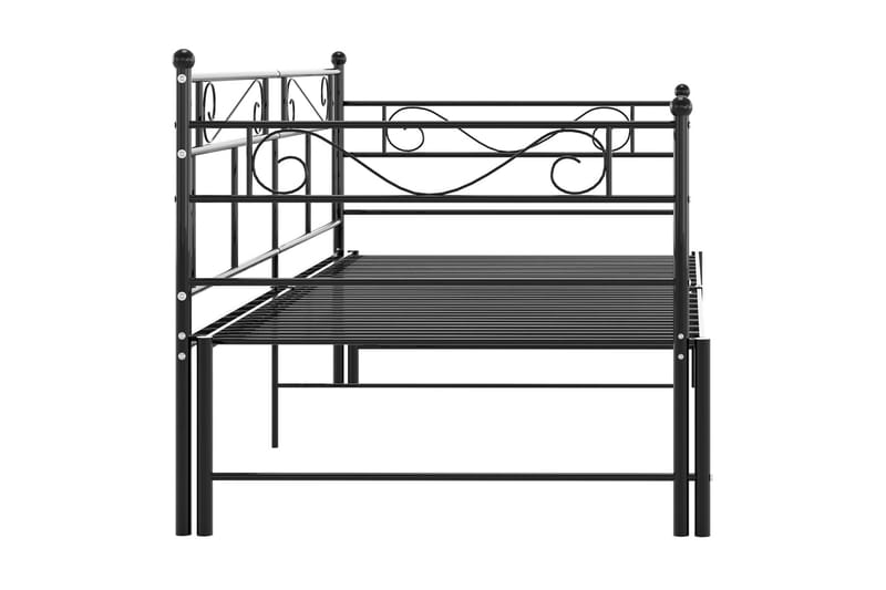 sengestel til udtræksseng 90x200 cm metal sort - Sort - Møbler - Senge - Sengeramme & sengestel