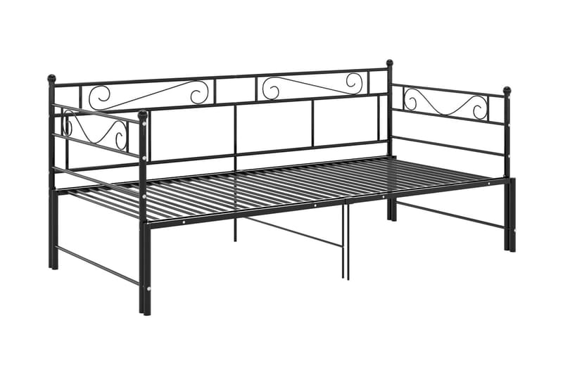 sengestel til udtræksseng 90x200 cm metal sort - Sort - Møbler - Senge - Sengeramme & sengestel