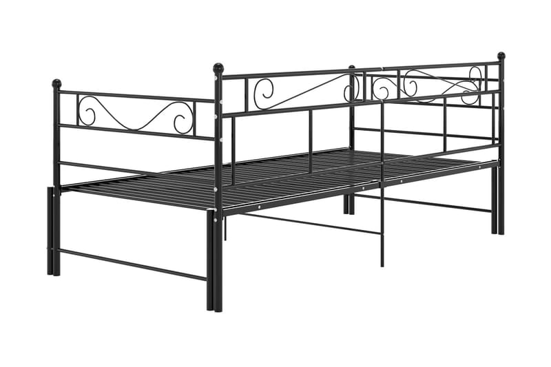 sengestel til udtræksseng 90x200 cm metal sort - Sort - Sengeramme & sengestel