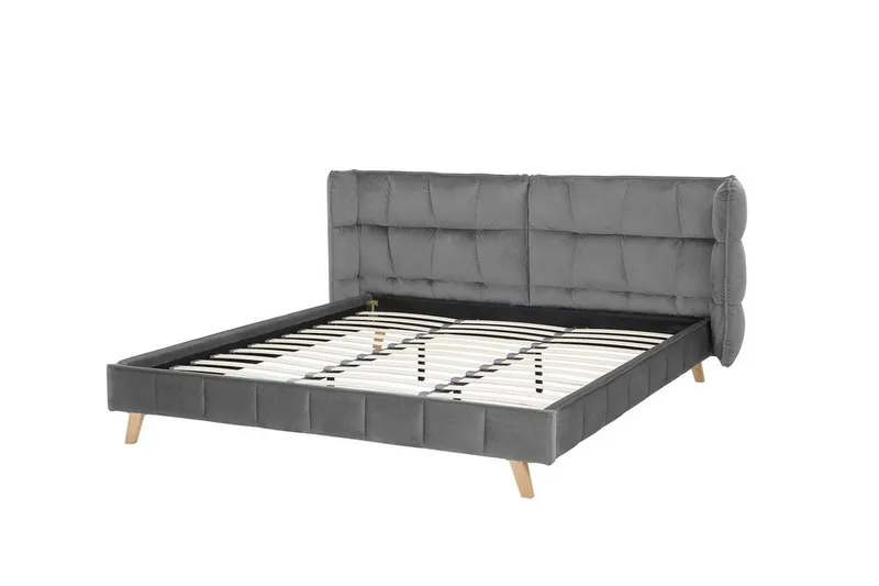 Senlis Dobbelt seng 180 | 200 cm - Grå - Møbler - Senge - Sengeramme & sengestel