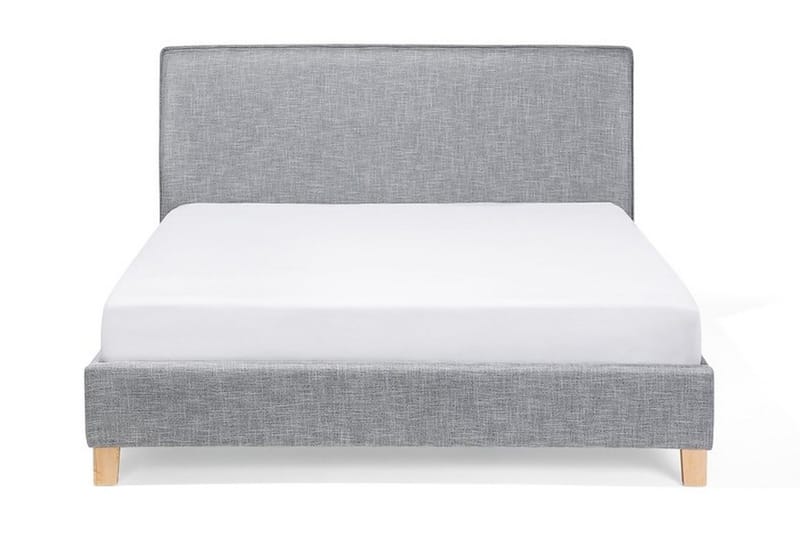 Sennez Sengepakke – Dobbeltseng 160x200 cm i Stof med Sengegavl + Topmadras, Grå