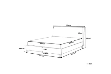 Sennez Sengepakke – Dobbeltseng 160x200 cm i Stof med Sengegavl + Topmadras - Grå - Møbler - Senge - Sengeramme & sengestel
