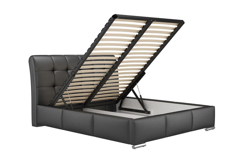 Stavanger Seng med opbevaring 140x200 - Sort - Møbler - Senge - Sengeramme & sengestel
