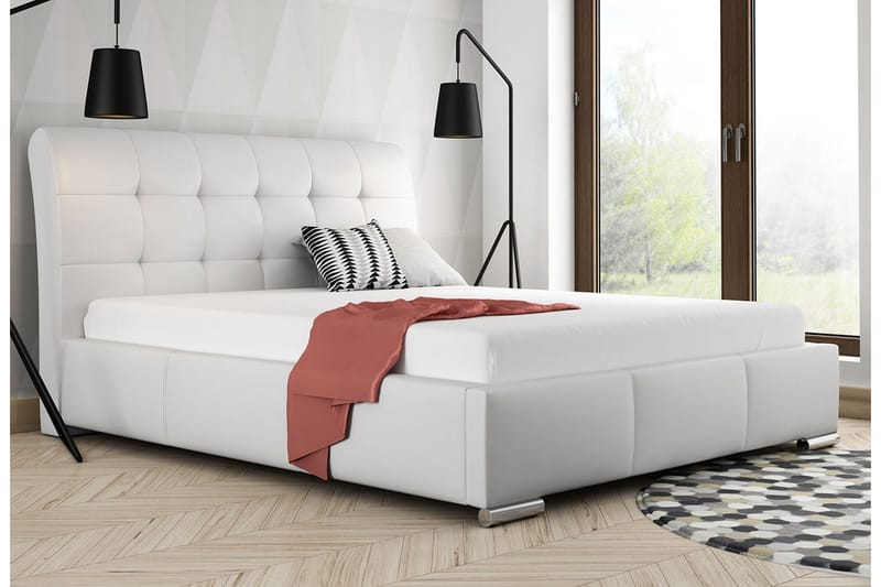 Stavanger Seng med opbevaring 160x200 - Hvid - Møbler - Senge - Sengeramme & sengestel
