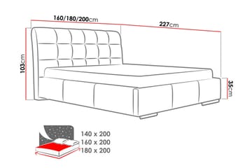 Stavanger Seng med opbevaring 180x200 - Sort - Møbler - Senge - Sengeramme & sengestel