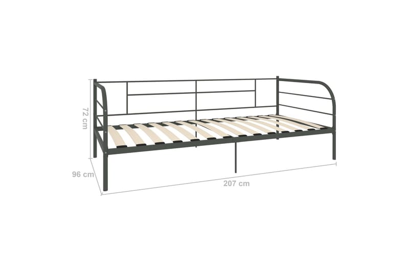 Stel Til Daybed 90X200 cm Metal Grå - Møbler - Senge - Sengeramme & sengestel